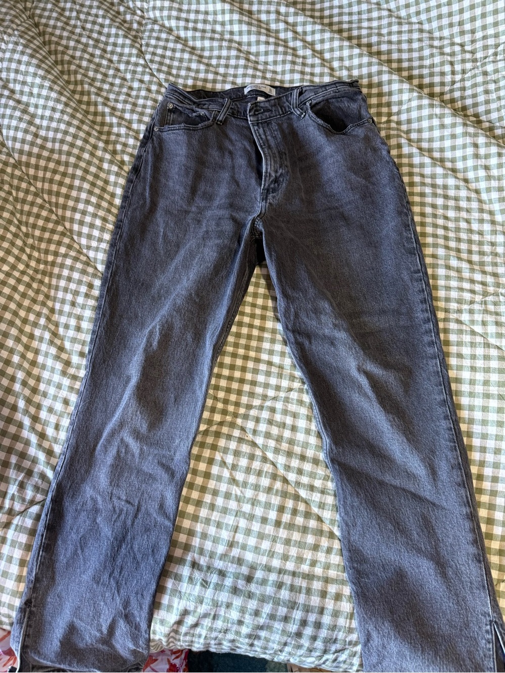 Abercrombie & Fitch Women's Straight Jeans - Washed Black